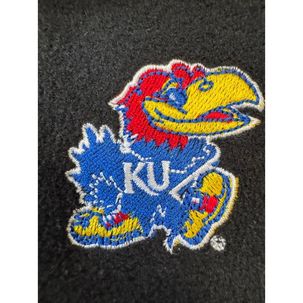 Columbia Kansas Jayhawks KU Fleece Vest Womens Small‎ Black Full Zip XL1942 - Picture 9 of 10